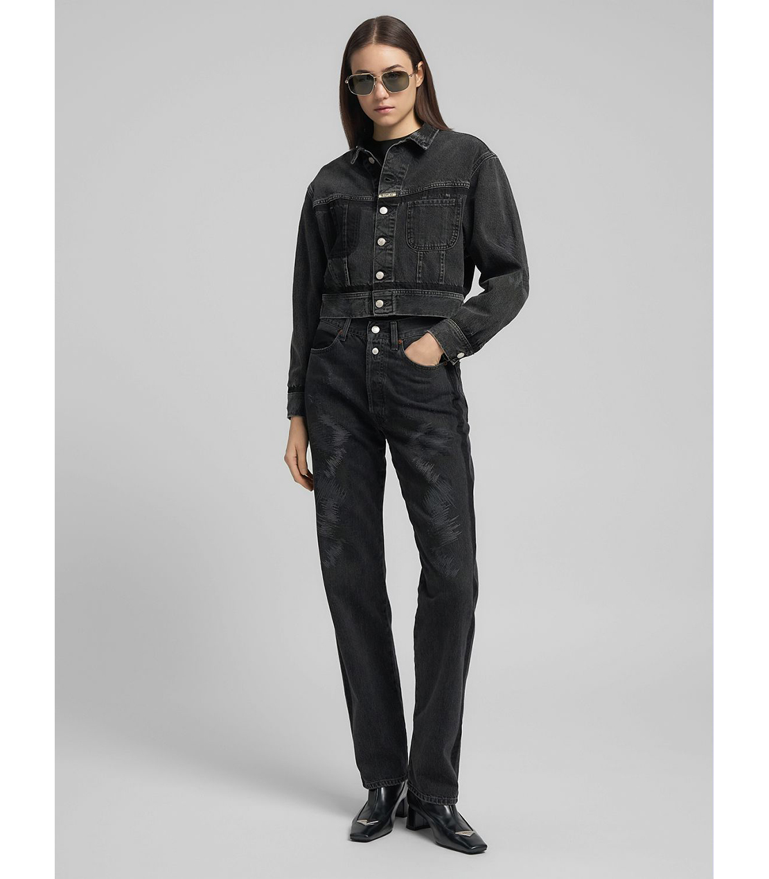 クロップド デニムジャケット（セットアップ）